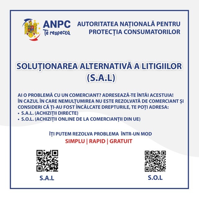 ANPC – Soluționarea Alternativă a Litigiilor (S.A.L.) și S.O.L.